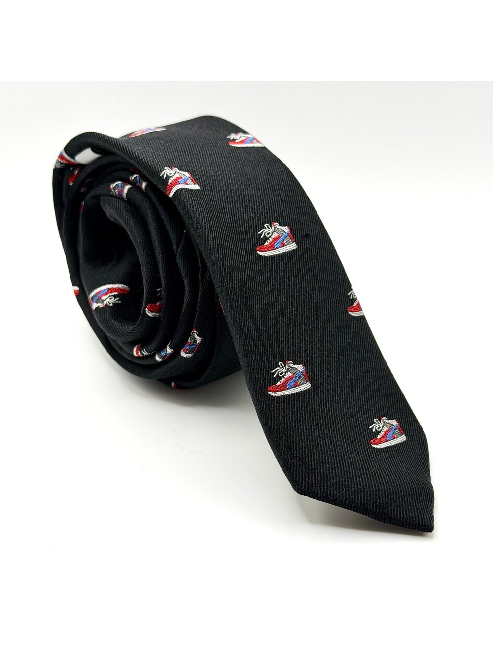 Nordstrom Black Silk Sneaker Print Boys Necktie